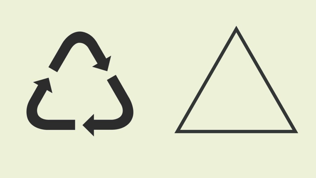 リサイクルマークの矢印の三角の意味【数字なしのケース】